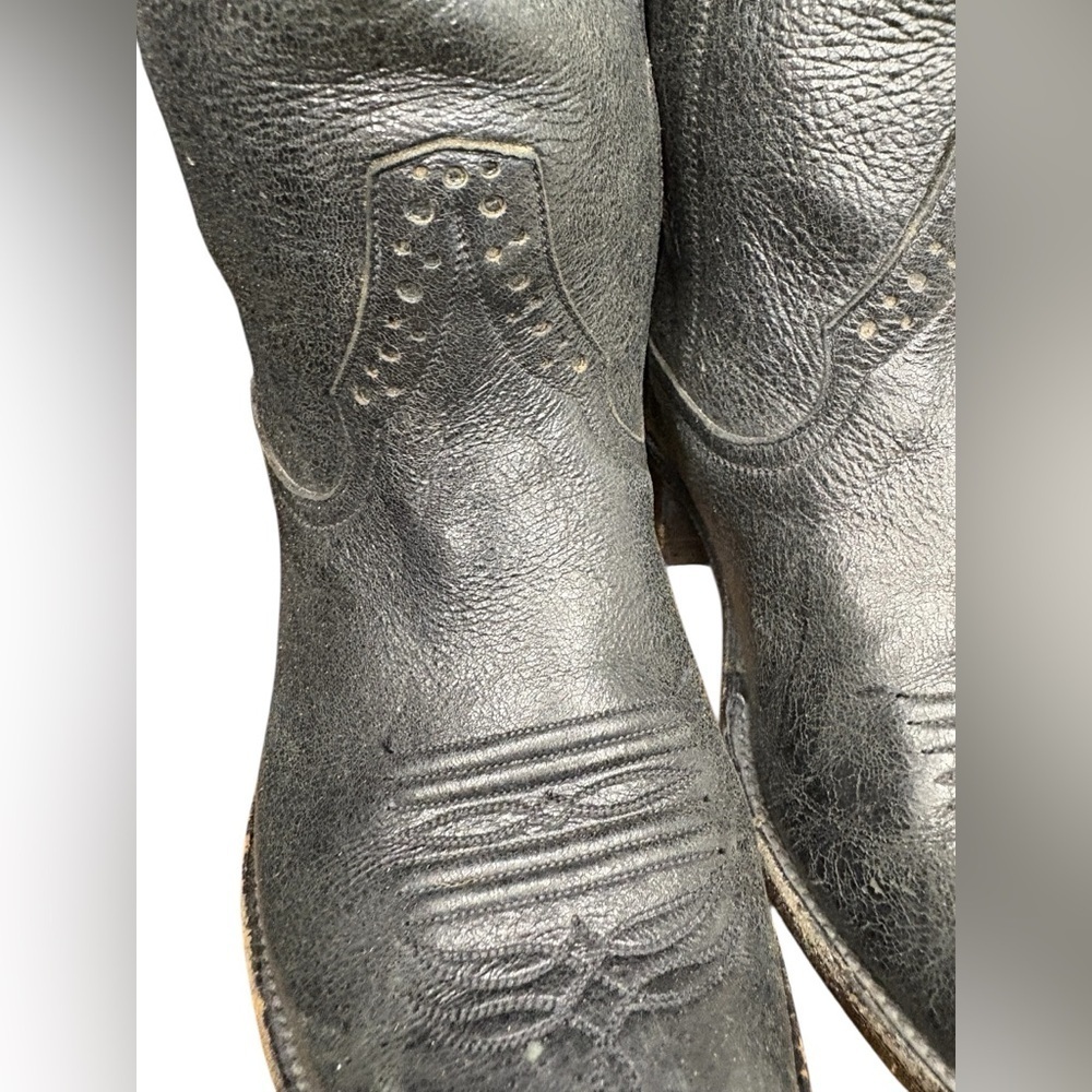 Rios of Mercedes Black Leather Western Heeled Boots - Picture 7 of 12